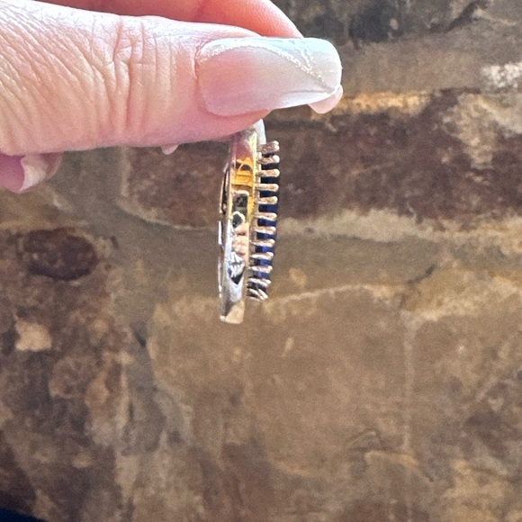 Turkish Two Tone Sterling Sapphire CZ Pendant - Picture 7 of 9